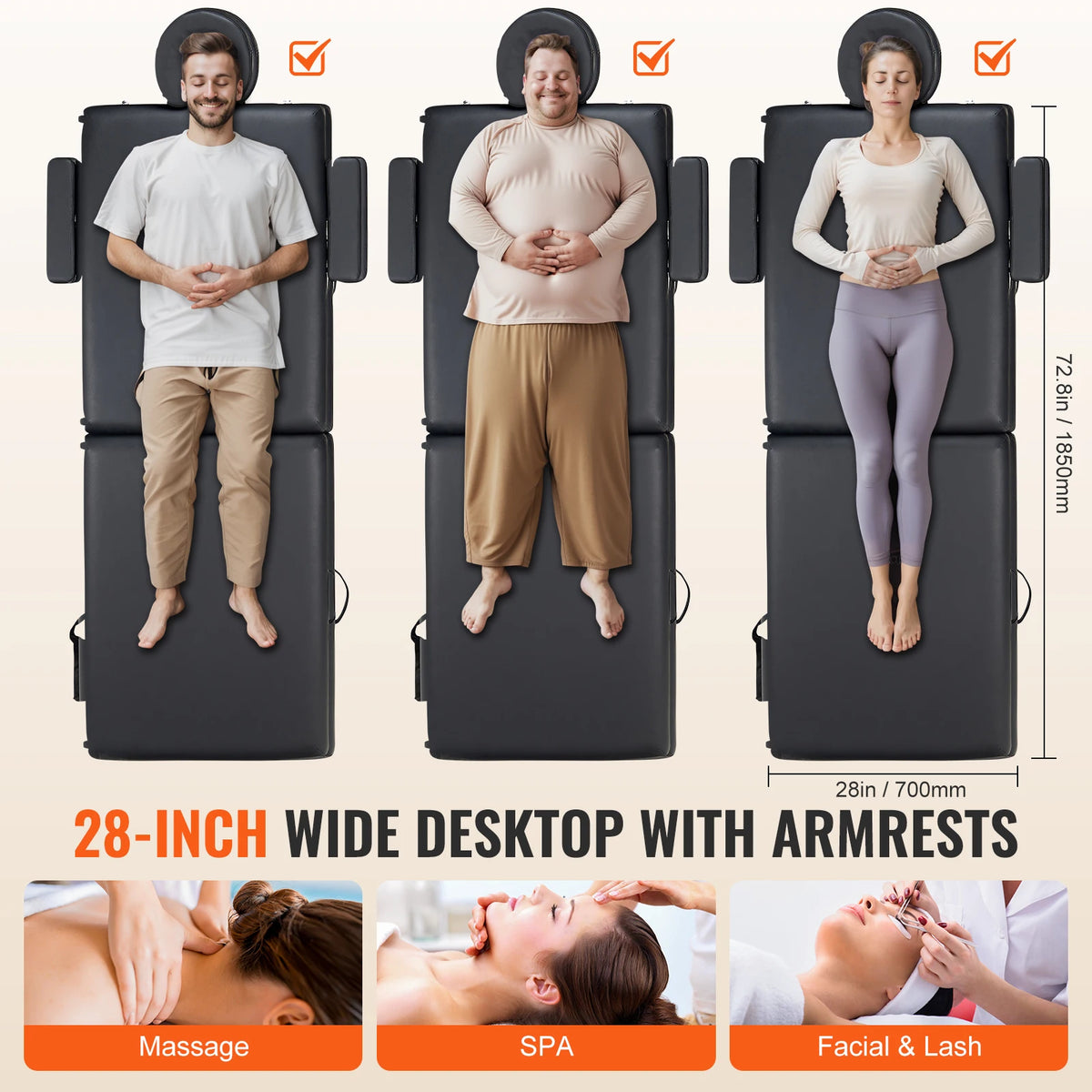 Portable Folding Massage Table – Adjustable, 600 lb, Lightweight Folding Massage Table Vue