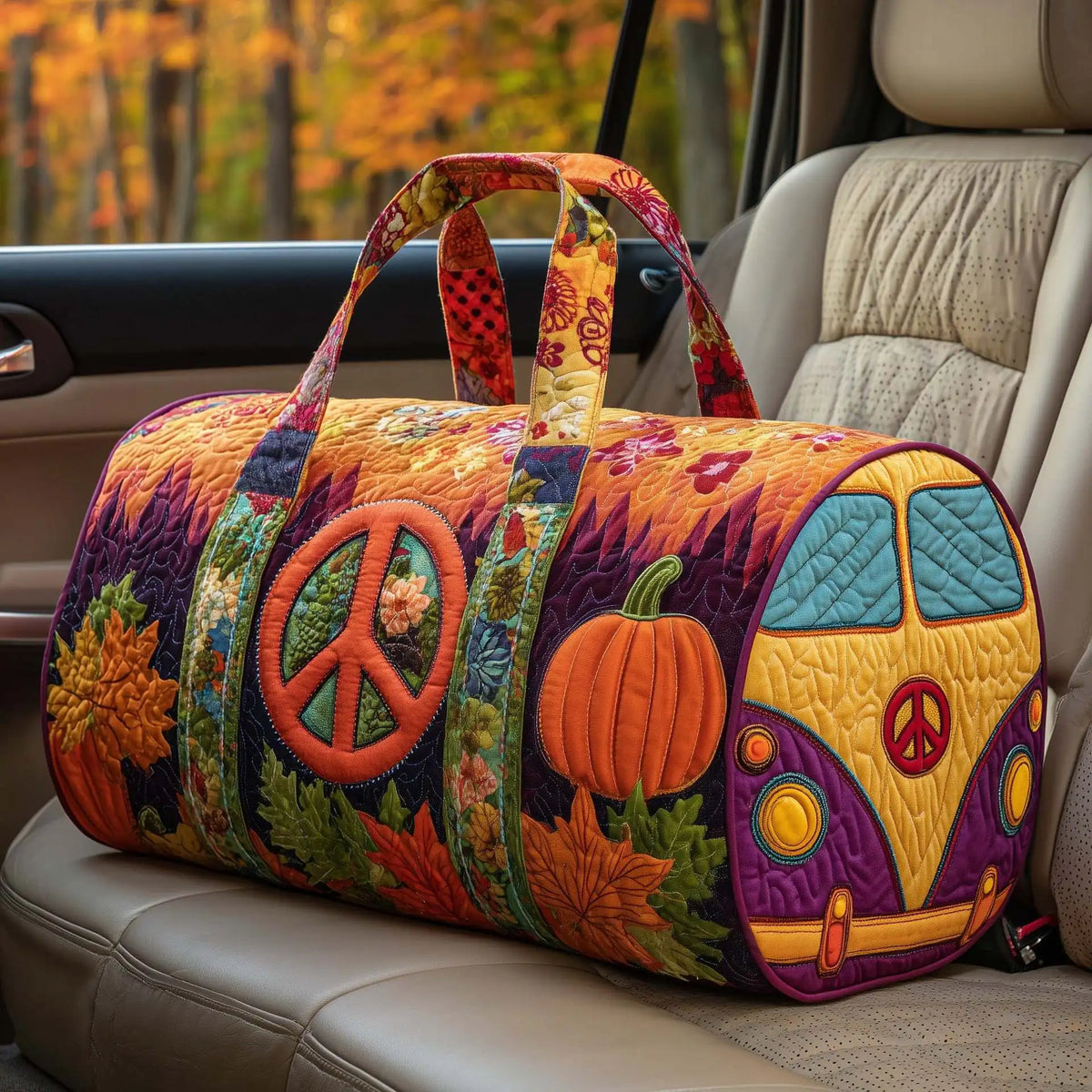 Women 3D Quilting Craft Travel Duffel Bag Fashion Sun Mountain Forest Vue A14