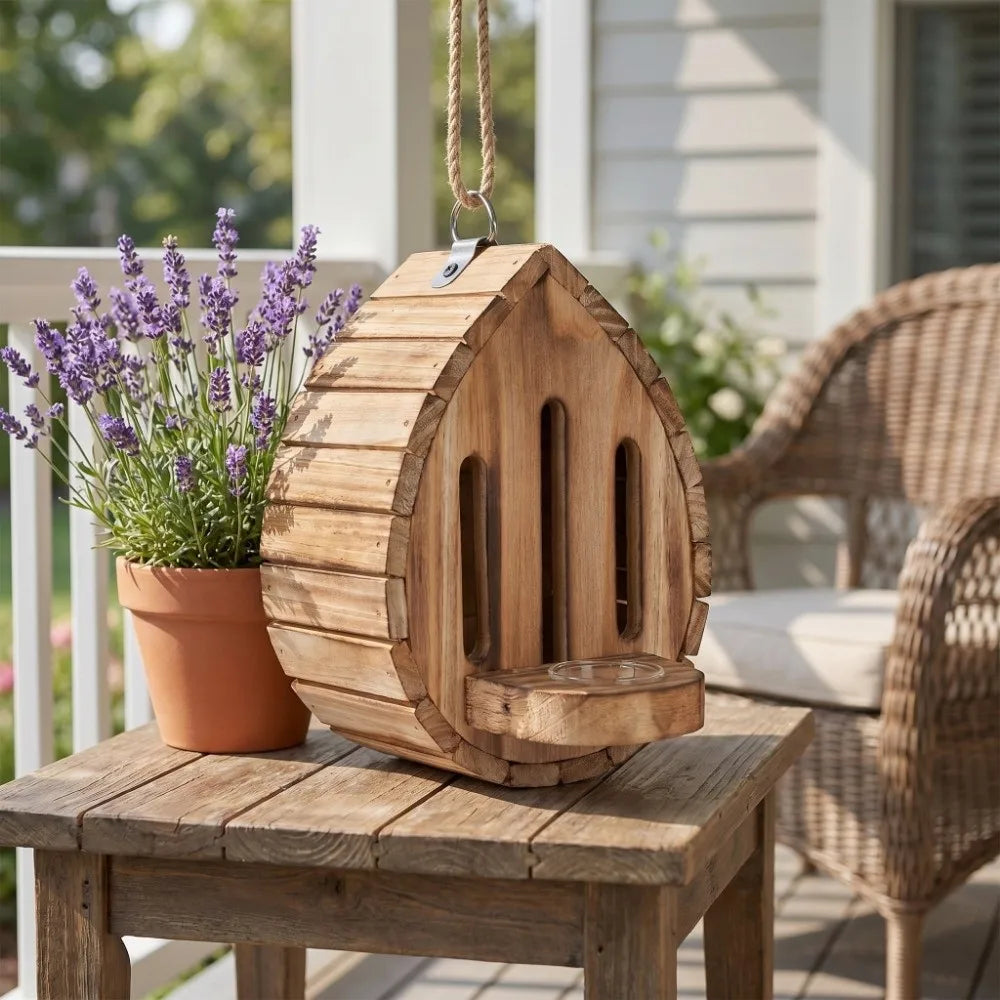 Home Decor Wooden Butterfly House Natural Habitat Hanging Pollinator House 2In1 Decorative Moth Habitat Outdoor Vue