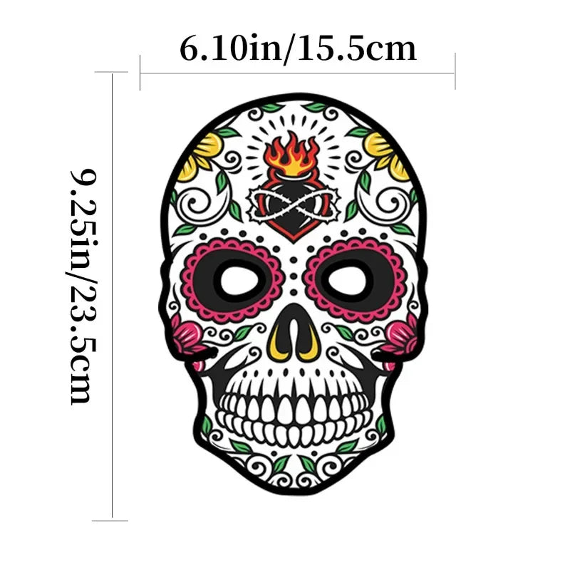 6-60PCS Halloween Day of Dead Paper Skull Mask for Masquerade Party DIY Craft Face Cover Decoration Supply Set Vue