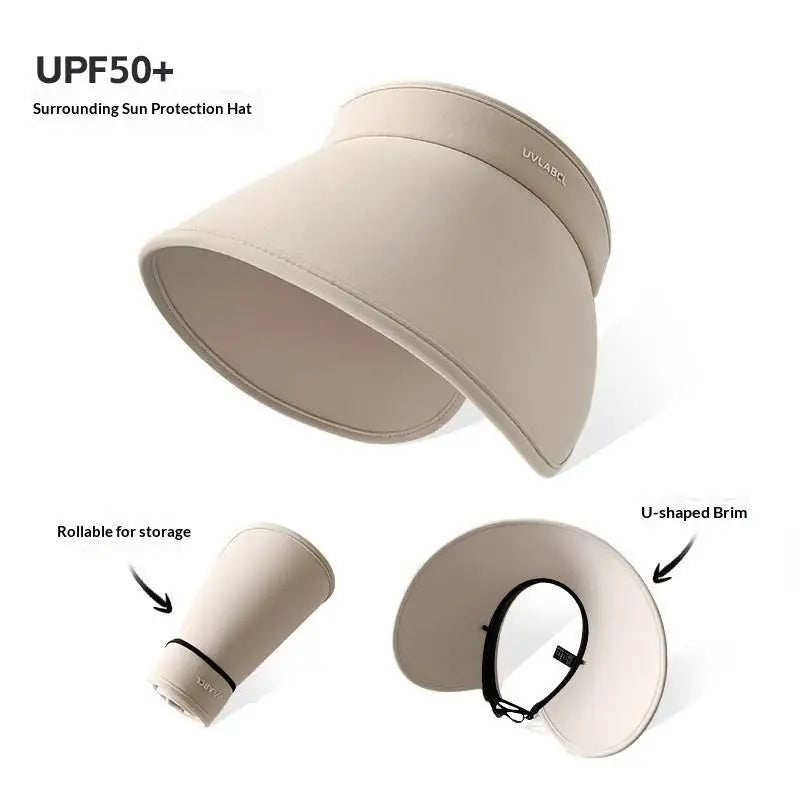 Women Wide Brim Summer Sun Hat Foldable UV Protective Hat for Beach Pool Holiday Travel Use Vue C one size