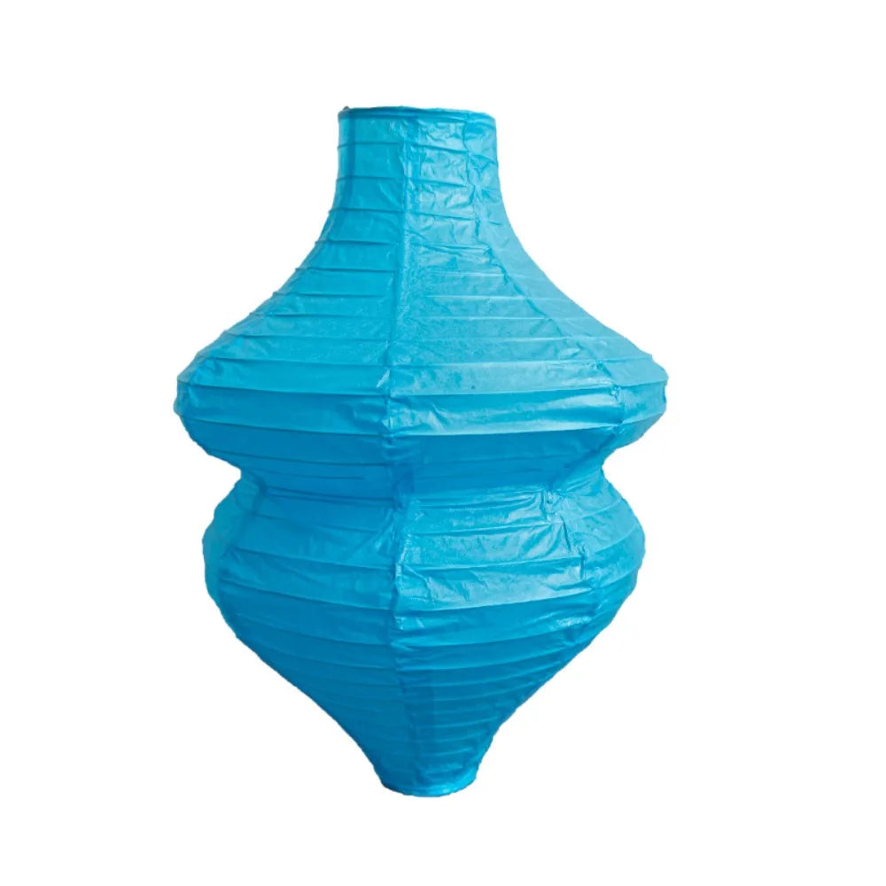 Artistic Decor Vintage Flower Bottle Lantern Handmade Festival Lantern Paper Lantern Japanese Style Foldable Lantern Restaurant Vue Blue 25x33 cm