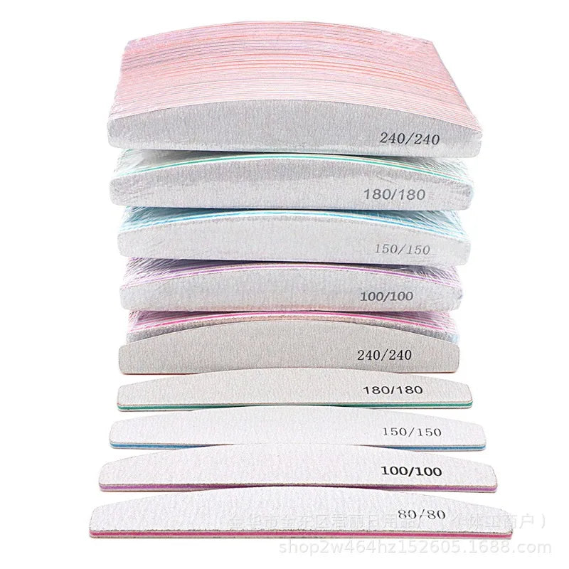 1 3 5 10Pcs Professional Nail File Set 80 100 150 180 240 Grit Sandpaper Manicure Pedicure Sanding Tools Nail Care Accessories Vue