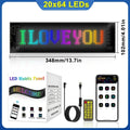 Smart Bluetooth APP LED Matrix Pixel Panel Programmable Flexible Scrolling LED Display Night Light for Car Store Hotel Bar Vue 20x64LEDS USB Plug
