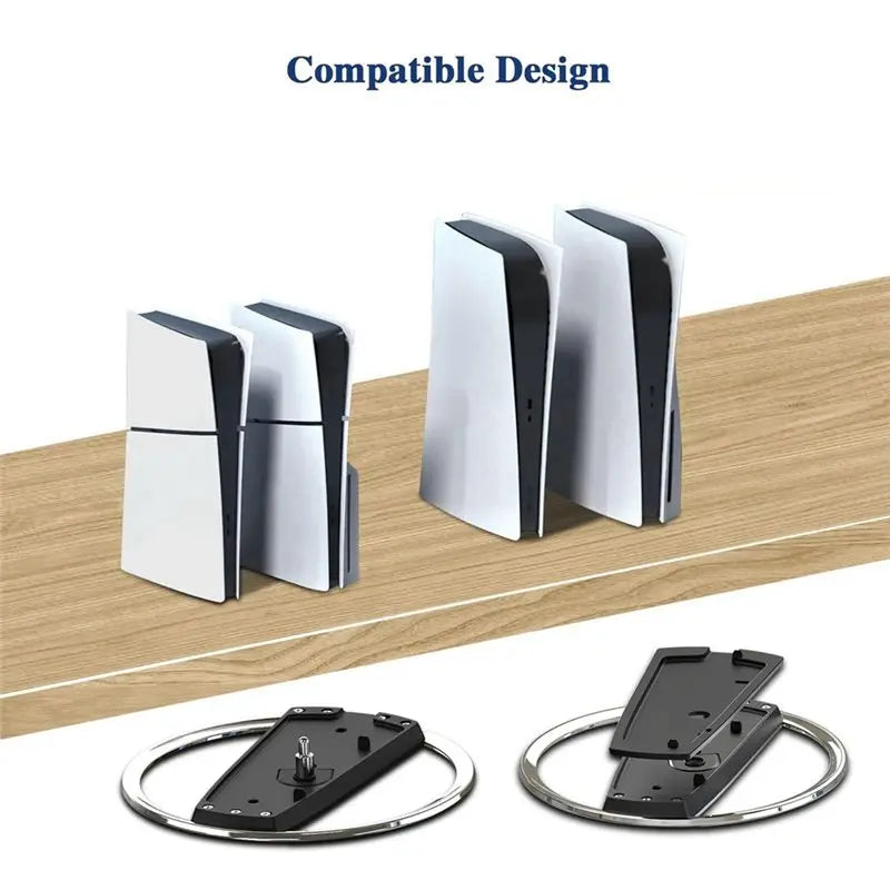 Hot-Slim Vertical Stand For PS5 Secure, Stylish Base For Playstation 5 Disc And Digital Models Vue