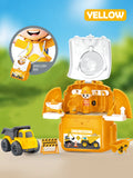 DIY Package Car Engineering Backpack, Mini Storage Play House Toy Car Bag Engineering Fire Fighting Police Style Model Toys Gift Vue HP7721