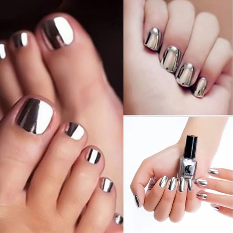 Gel Nail Polish without lamp Gel Semi-permanent Varnishes hybrid All for manicure Mirror Effect Metallic Shiny Glitter Silver Vue