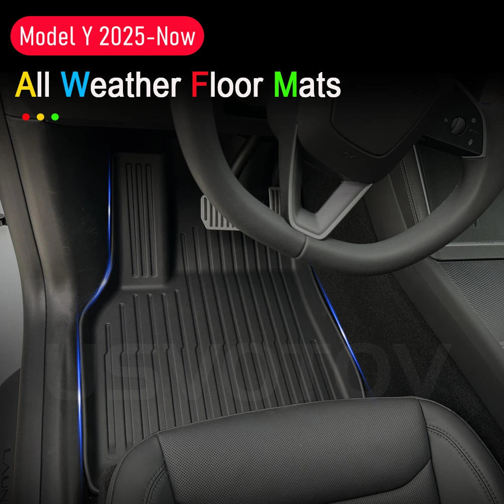 Floor Mats for 2025 2026 Tesla Model Y Juniper Premium Cargo Liners Trunk Mats Frunk Seatback Protector Mats Travel Accessories Vue