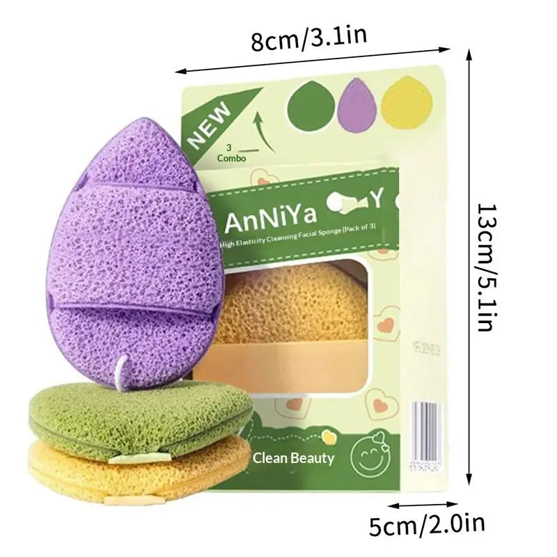 Mud Mask Cleaner Puff Exfoliating Blackhead Removal Face Wash Cleansing Sponge Makeup Remover Foam Sponge Face Clean Pads Tool Vue 3PCS puff