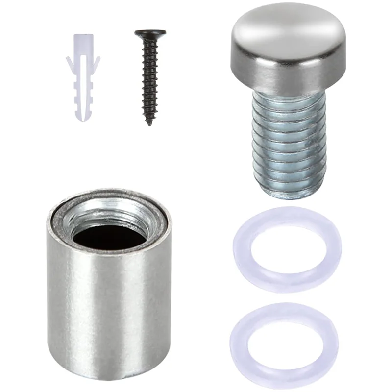 50 Pack Sign Standoff Screws, Stainless Steel Standoff Screws Kit, Mounting Glass Hardware (1/2X 3/4 Inch)ABKW Vue