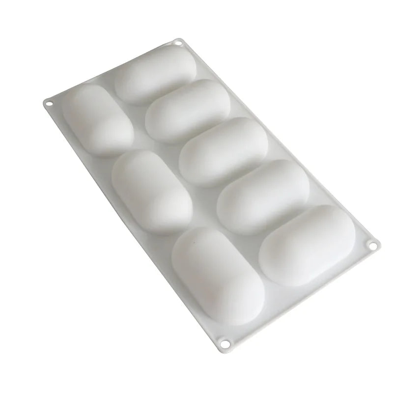 8 Oval Pillow Shape Silicone Cake Mold for Chocolate Mousse Ice Cream Jello Pudding Dessert Baking Bakeware Tools Vue