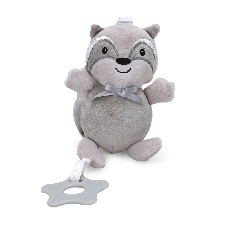 Bunny Style Infant Toddler Rattles Toys for Baby Stroller Crib Soft Bear Pram Hanging Toys Plush Appease Doll Bed Accessories Vue B129 Raccoon