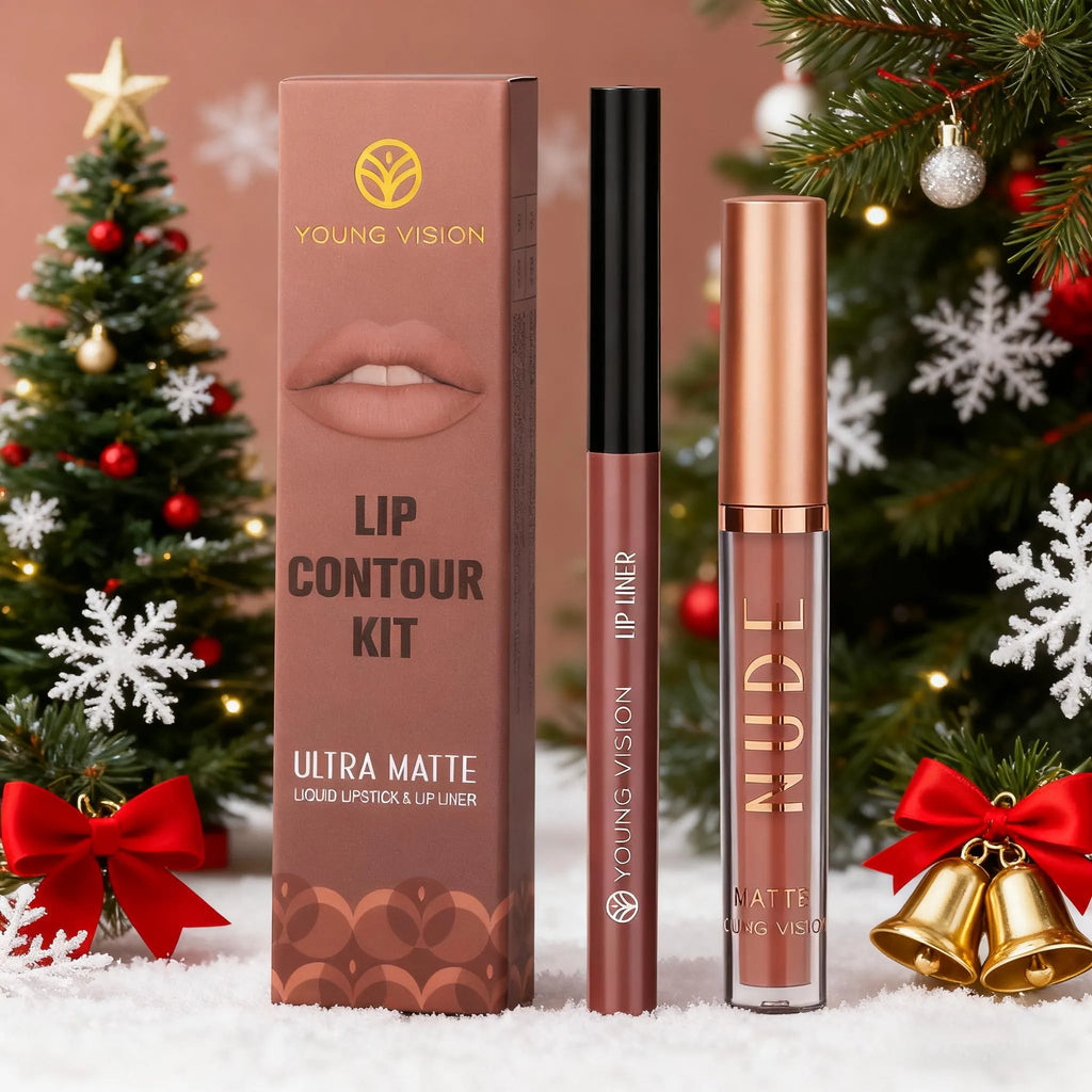 YOUNG VISION 2-color matte long-lasting color lip liner set waterproof anti-sweat non-stick cup lip gloss rotatable lip liner Vue