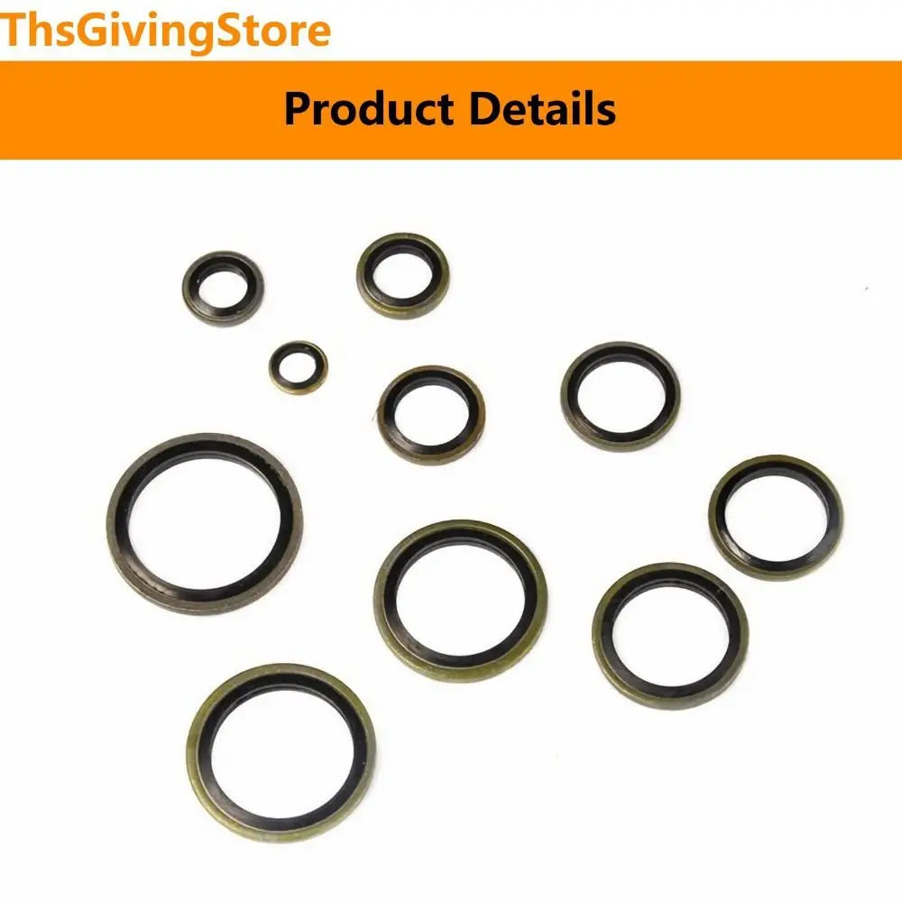 130Pcs Rubber Washers Car Oil Pan Drain Gasket Kit Bonded Seal Gasket Multi-Size Oil Pan Drain Plug Washer Kit Leak-Proof Vue
