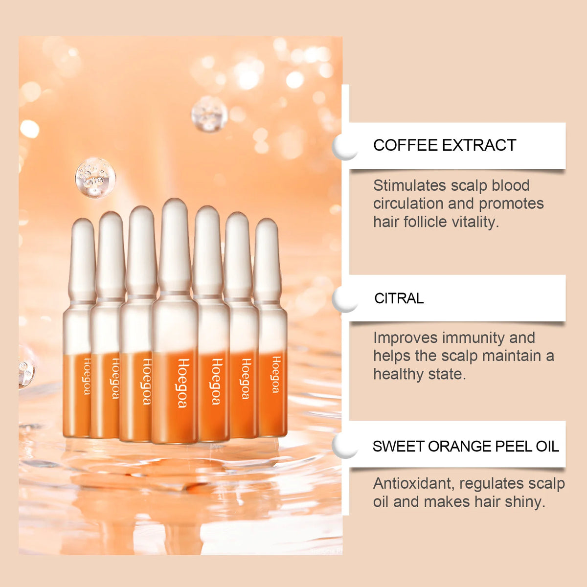 Hair Growth Serum Ampoules - Nourishing Scalp Serum for Promoting Hair Growth, Enhancing Follicle Health and Nutritive Care Vue