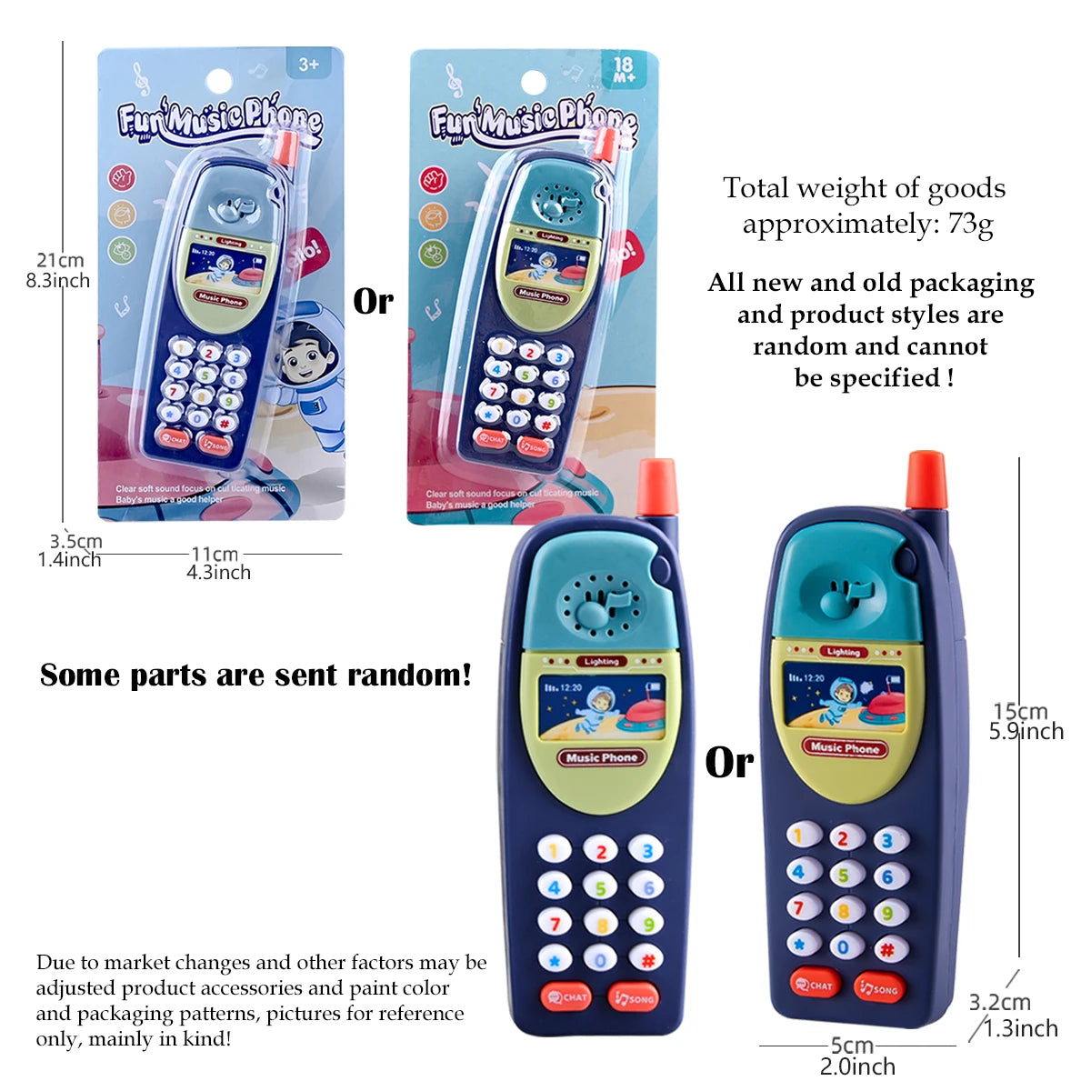 Play Phone Toys for Kids, Fun Music Simulation Phone Lighting Learning Cellphone Toy 4 Color Could Be Chosen Excluding Batteries Vue
