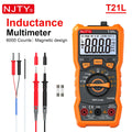 NJTY T21L Inductance Digital Multimeter 600μH-60H Range Duty Cycle 0.1-99% Temp DC AC Amp Voltage Resistance Capacitance NCV Hz Vue Orange