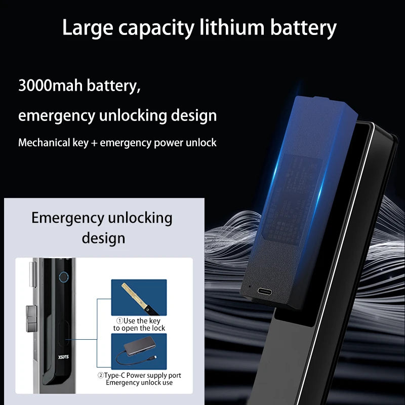 3D Face Tuya WiFi Electronic Smart Door Lock Palm Vein Password Key Fingerprint Aluminum Glass Sliding Door Waterproof Outdoor Vue