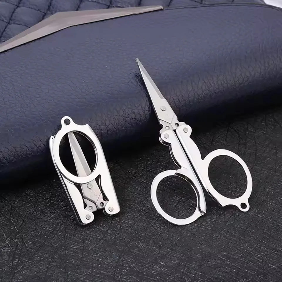 Folding Pocket Scissors Multifunctional Stainless Steel Folding Small Scissors Household Mini Thread Cutting Nail Tools Stainles Vue