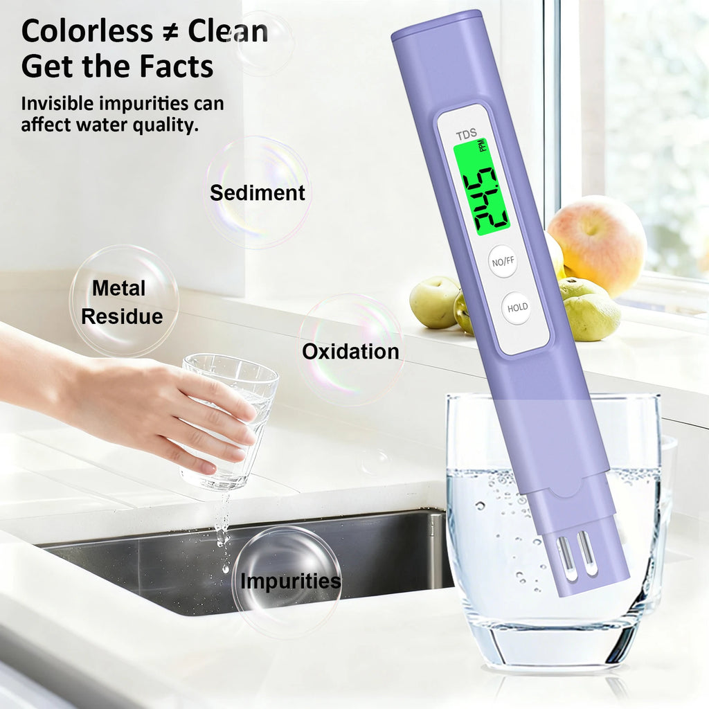 A11 TDS Water Quality Tester 0-9990 ppm Instant Read Digital Meter with Color-Coded Alerts,Value Lock, Auto Backlight&Shutdown Vue