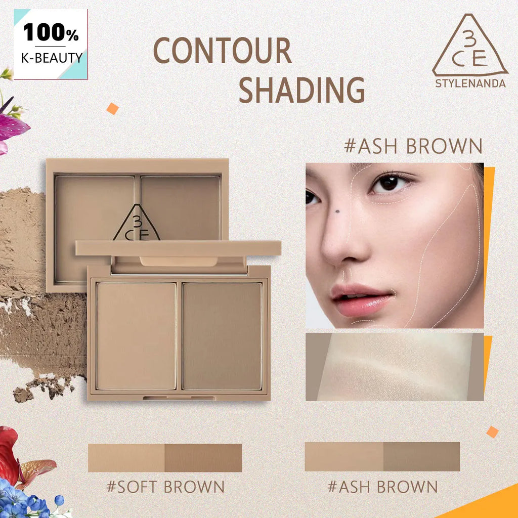 3CE Contour Shading,Long-Lasting Wear,Natural-Looking Contour,Lightweight,Buildable Coverage,Korean Cosmetic,Korean Makeup Vue