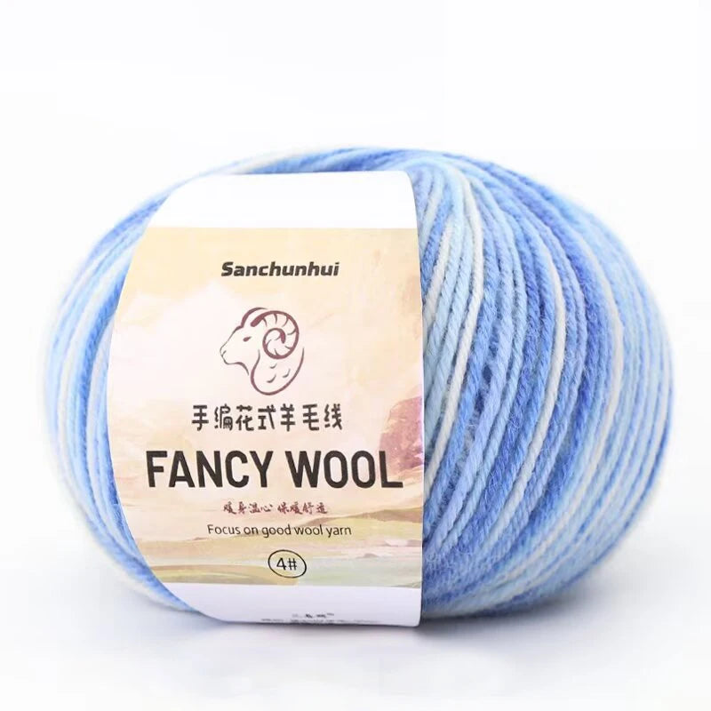 50g/roll Merino Wool Yarn Baby Soft Non-itchy Breathable Lightweight Yarn for Knitting Crochet, Baby Blanket Scarf Hat Sweater Vue 1PCS-MX-A6