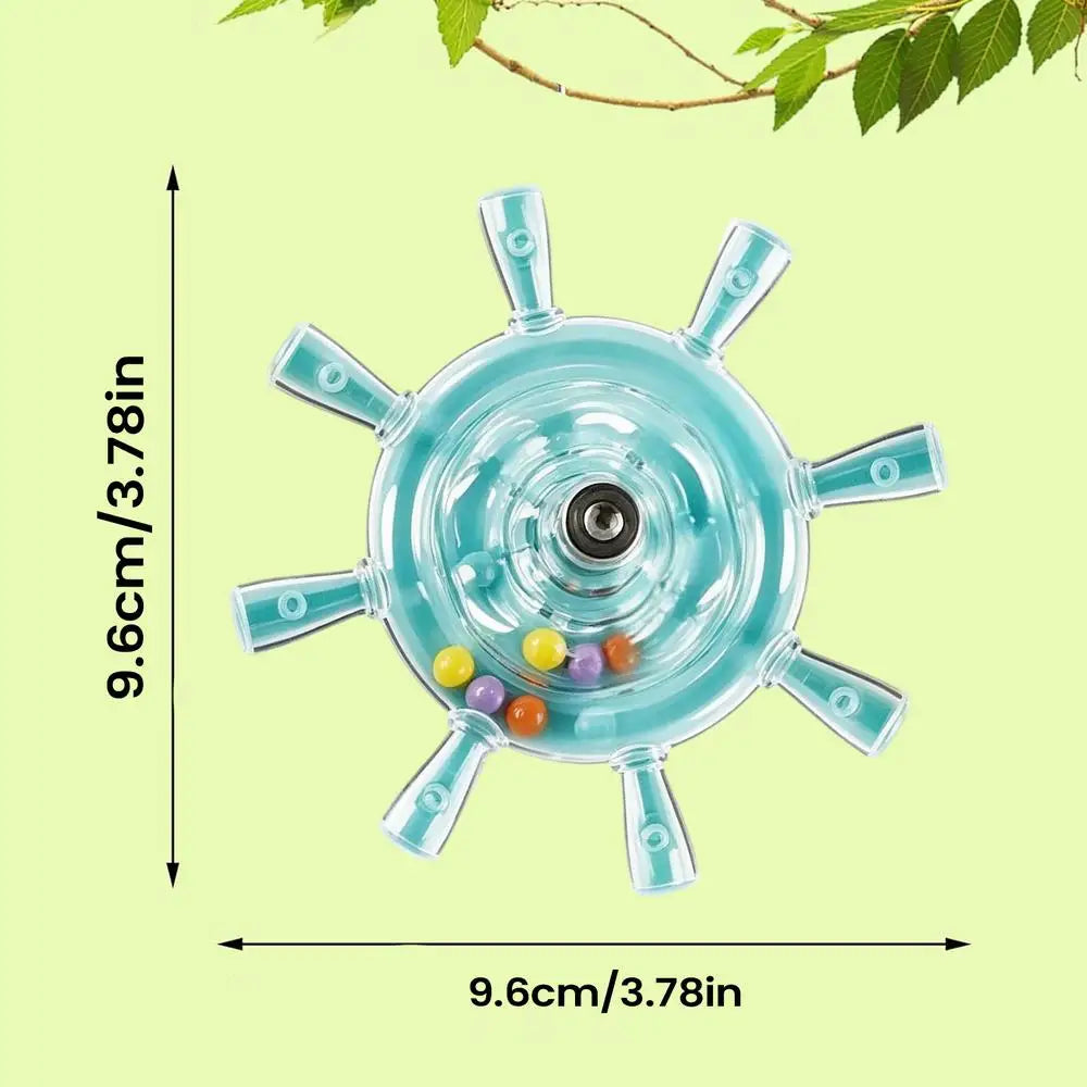 Parakeet Toys Colorful Interactive Rotating Small Wheel Rattle, Cage Parrot Spinner Toy for Cockatiels, Budgies, Conures, Parrot Vue Blue