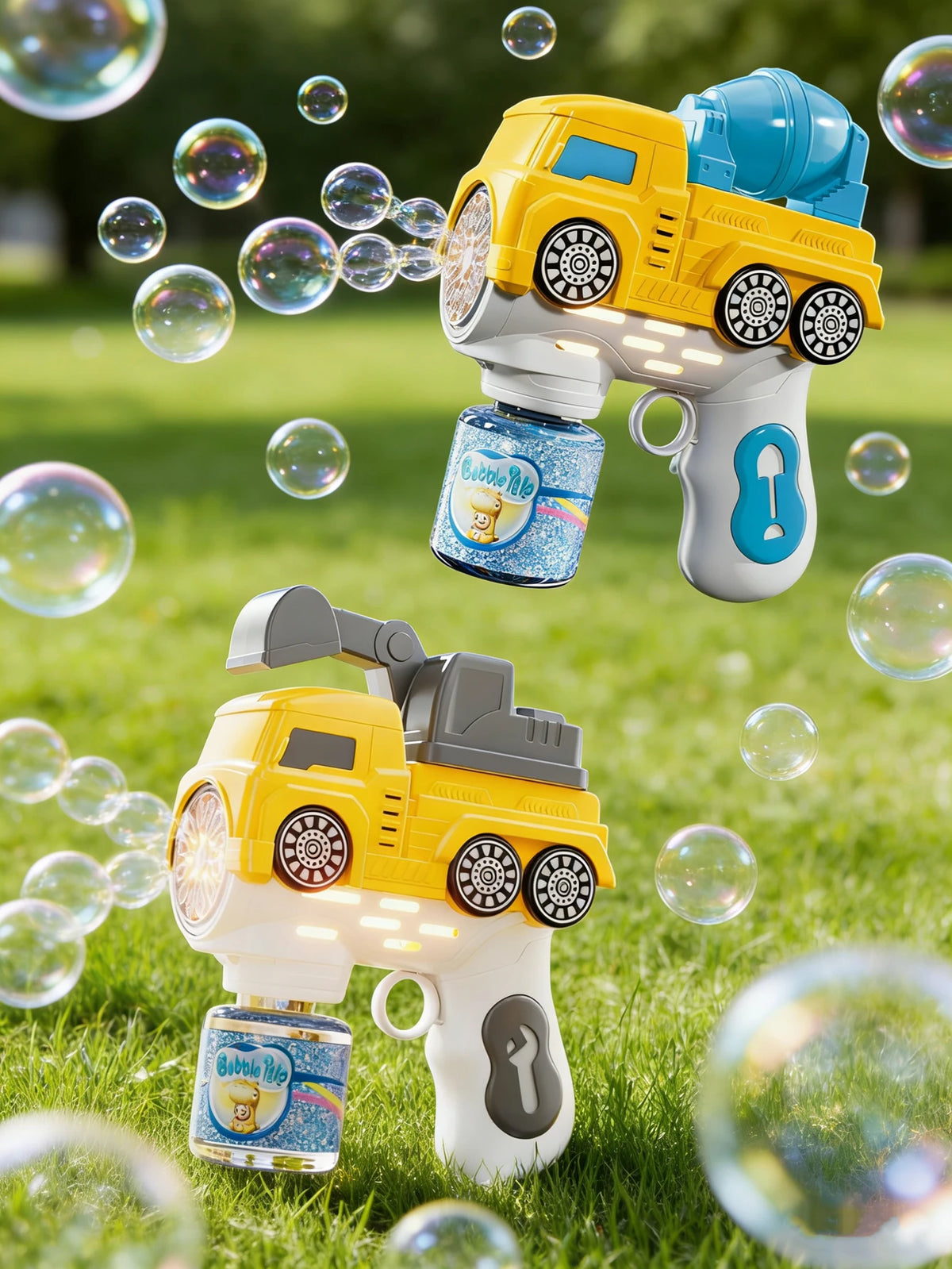Vehicle Bubble Gun Toys, Cartoon Bubble Machine—Summer Outdoor Gift for Kids(Not Included Battery, Not Contain Bubble Liquid) Vue
