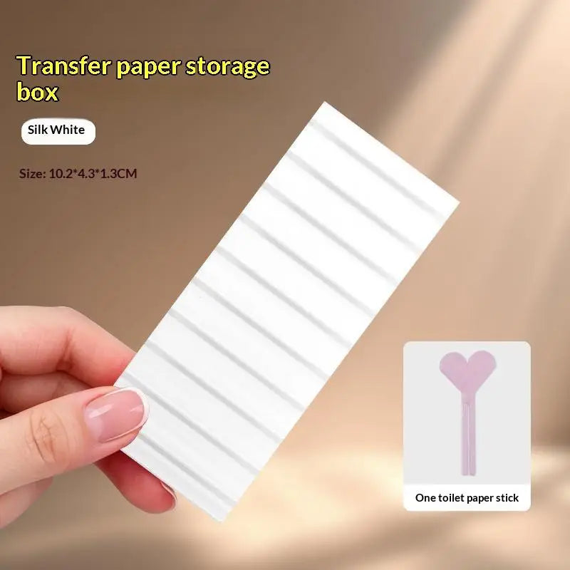 Mini Portable 10 Slot Nail Art Transfer Foil Storage Box, Anti Wrinkle Design for Home DIY & Professional Salon Vue White