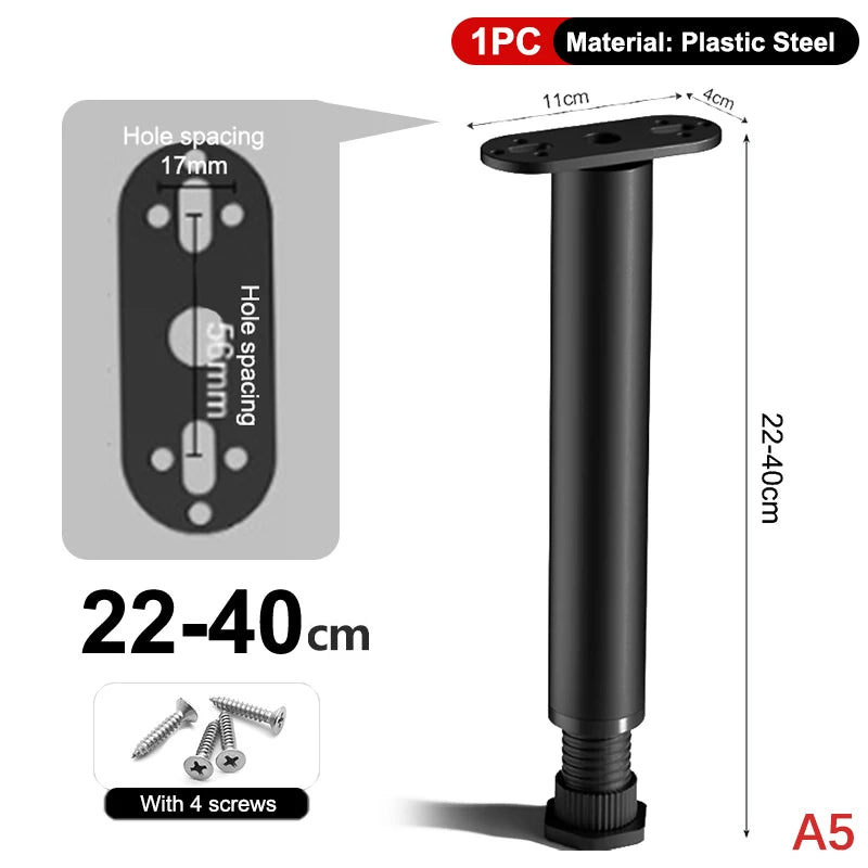Telescopic Adjustable Bed Beam Support Furniture Legs Load Bearing Non-Slip Noise Reducing Base For Sofas, Bed Frames, Tables Vue A5