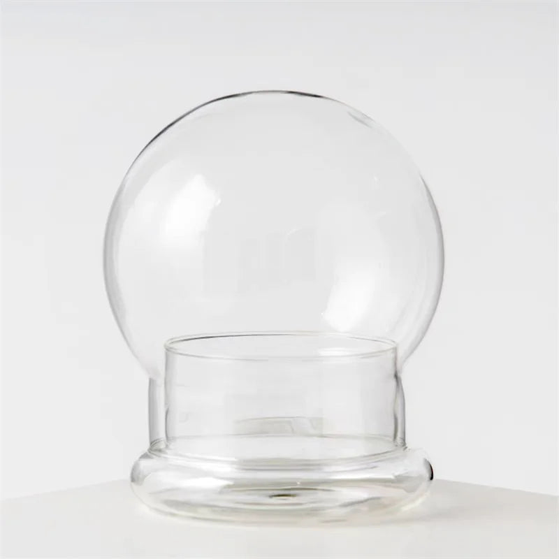 Split type Spherical Micro Landscape Vase Containers Desktop Glass Vase Green Moss Bansai Landscape Glass Terrarium Home Decor Vue 12x16cm
