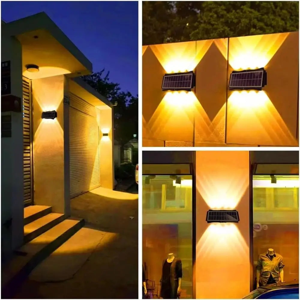 Up and Down Luminous Solar Wall Lamp Modern Minimalist Waterproof Wall Lamp Spotlight Dimming Rustproof Vue