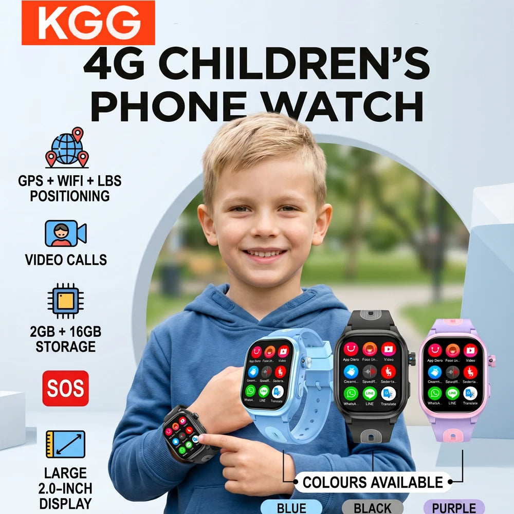 Smart Watch for Kids with GPS Tracker 4G GPS WIFI Video Call APP Download SOS Children Phone Call Smartwatch Boys Girls Gift Vue