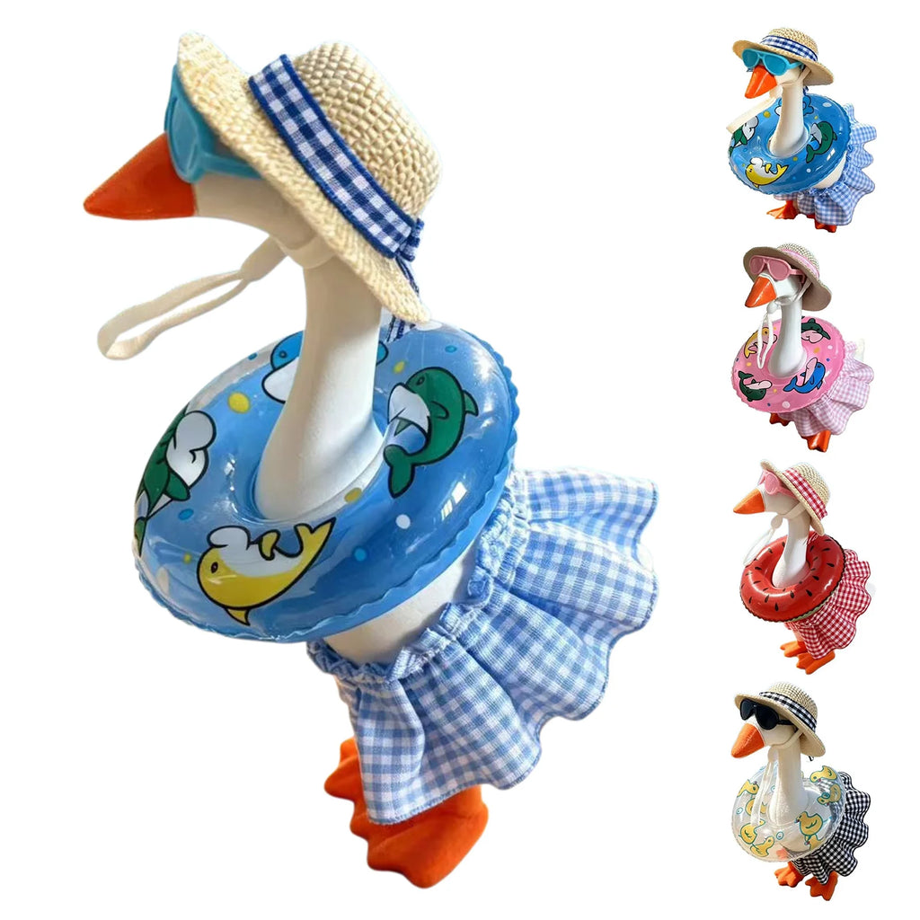 7-Inch Hawaiian Goose Outfit – Hat, Sunglasses & Swim Ring Set Goose Costume Set Vue