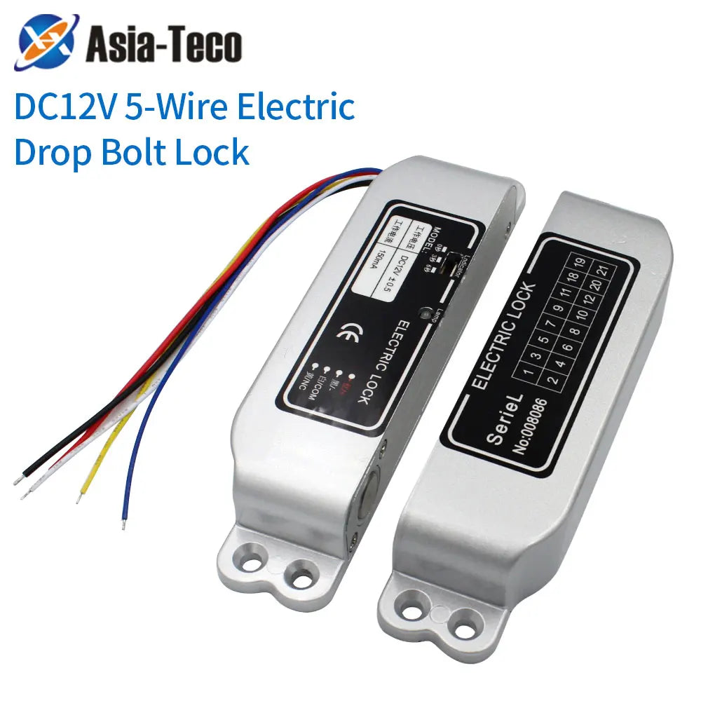 Fail Safe 5 Wires DC12V Drop Electric Bolt Lock Time Delay Electronic Mortise Lock with Feedback Signal for Wooden Metal Door Vue Default Title