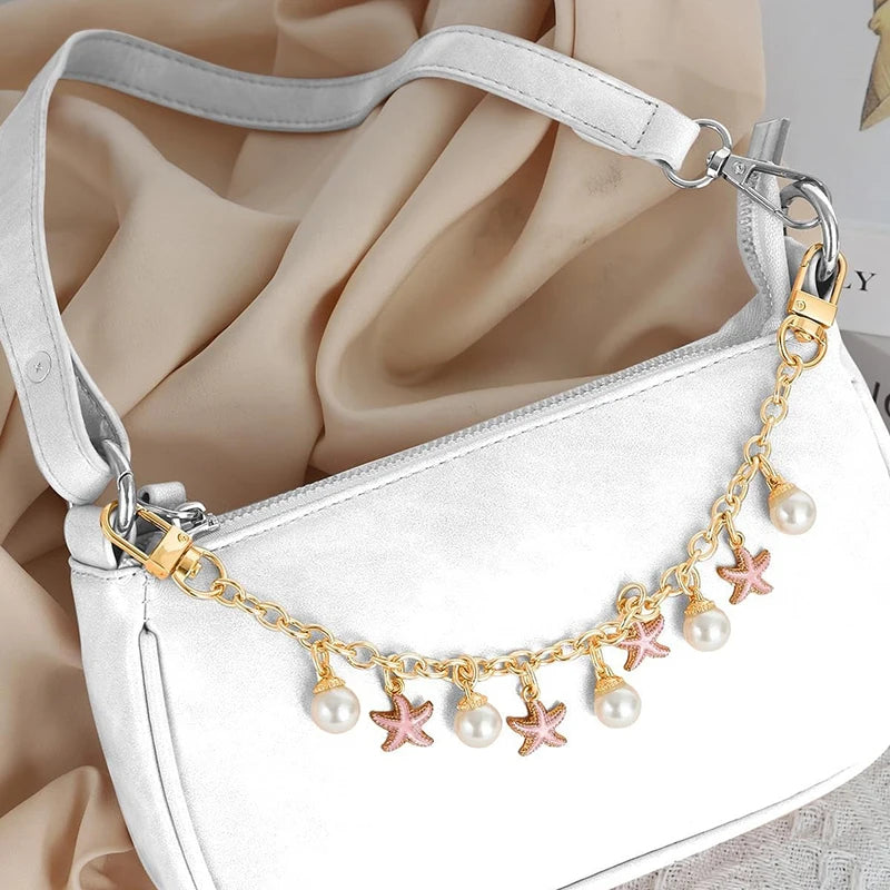 Bag Charms For Handbags Sea Star Shell Pearl Bag Clothes Shoes Pendant Boho Summer Seashell Jewelry Making DIY Decoration Vue