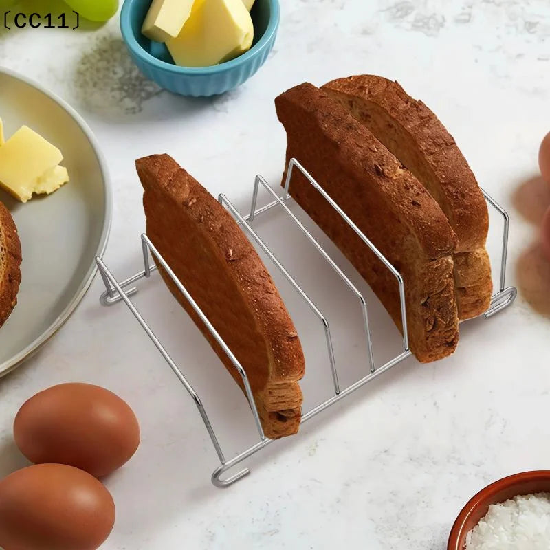 Stainless Steel Toast And Bread Rack 8 Slots Rectangle Food Display Tool For Air Fryer Accessories〔CC11〕 Vue