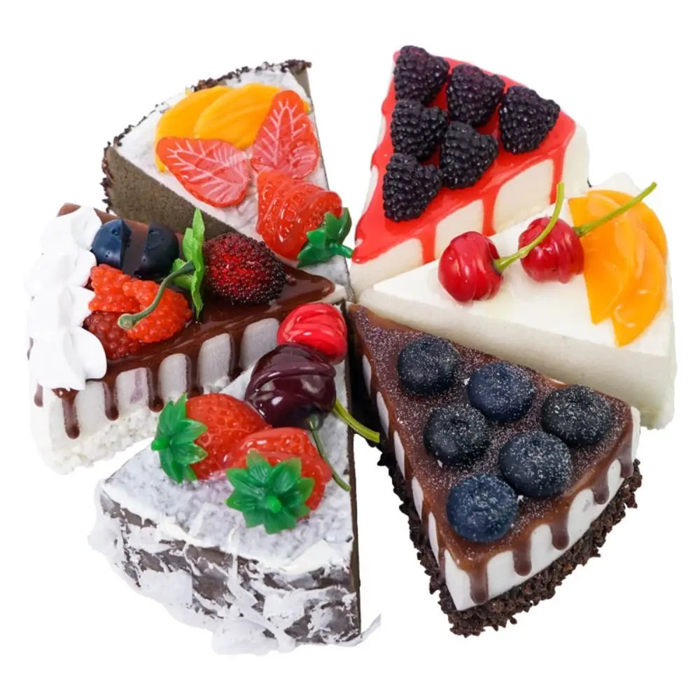 Triangular Cake Simulation Cake Can be Placed Faint Fragrance Desktop Ornament PU Material Soft Photography Props Vue