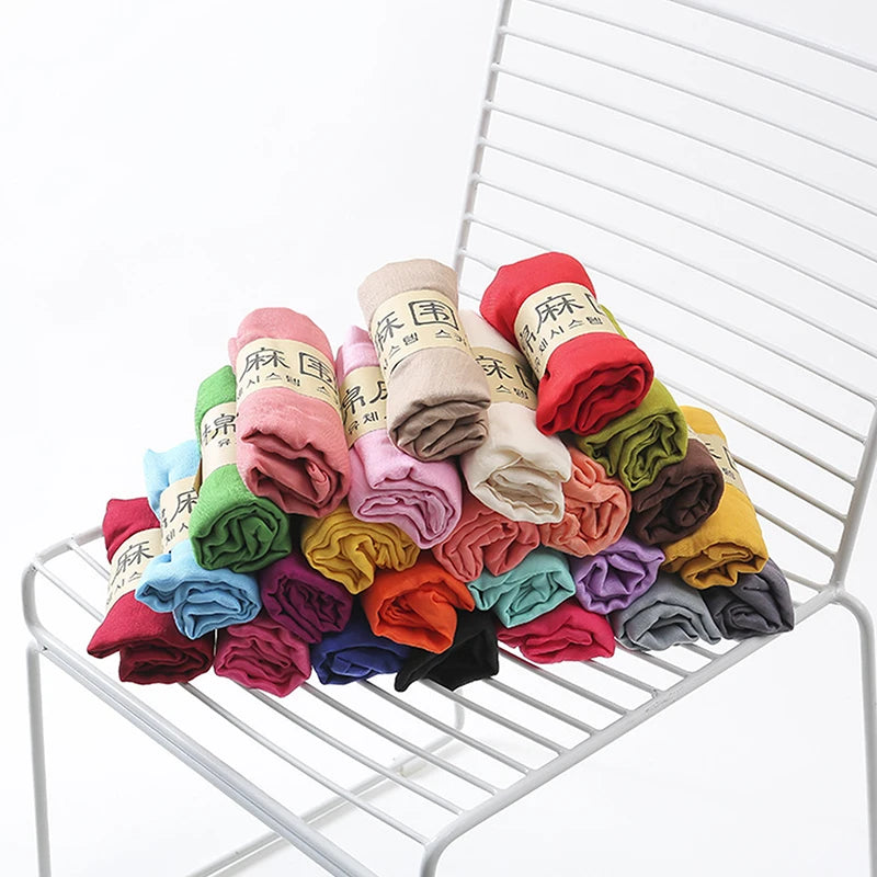 Women's Windproof Scarf Shawl Wearable Blanket Luxury Autumn And Winter Solid Color Cotton Warm Headscarf Gift Vue