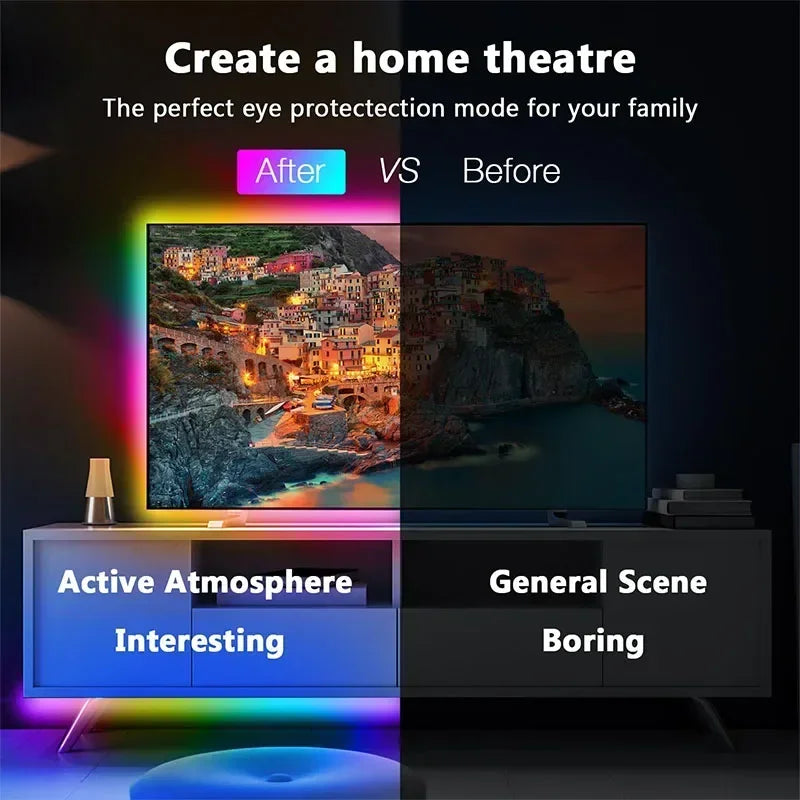 1M-30M RGB LED Strip Light Bluetooth APP Control Color Changing Light Flexible LED Lamp Tape For TV BackLight Room Decoration Vue