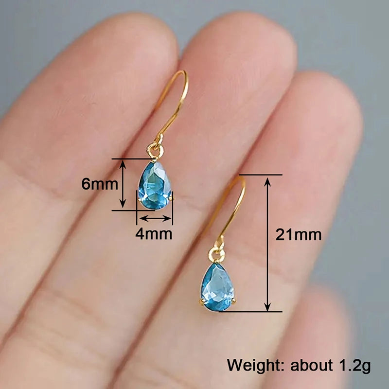Huitan Dainty CZ Drop Earrings – Women's Fashion Jewelry Drop Earrings Vue