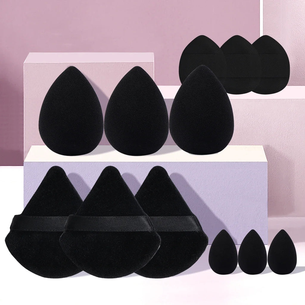 12pcs Makeup Puff Kit Blending Sponge Triangle Powder Puff Finger Air Puff For Flawless Make Up Beauty Tool Facial Tool Vue