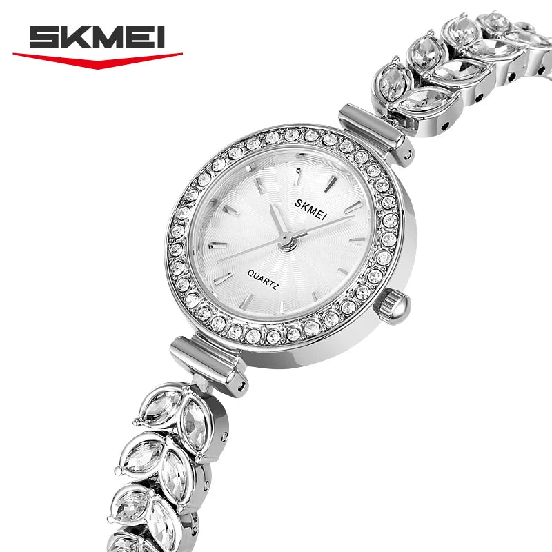 SKMEI 2547 Women's Diamond Quartz Watch – Waterproof Steel Women's Quartz Watch Vue