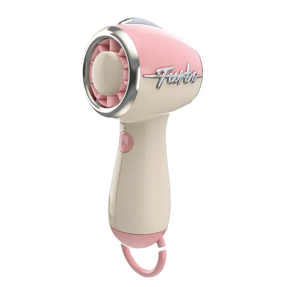 Silent Turbine High-speed Home Handheld Type-C Charge Fan Mini Cooling Electric Fan Portable Super Powerful Wind Electric Fan Vue Pink