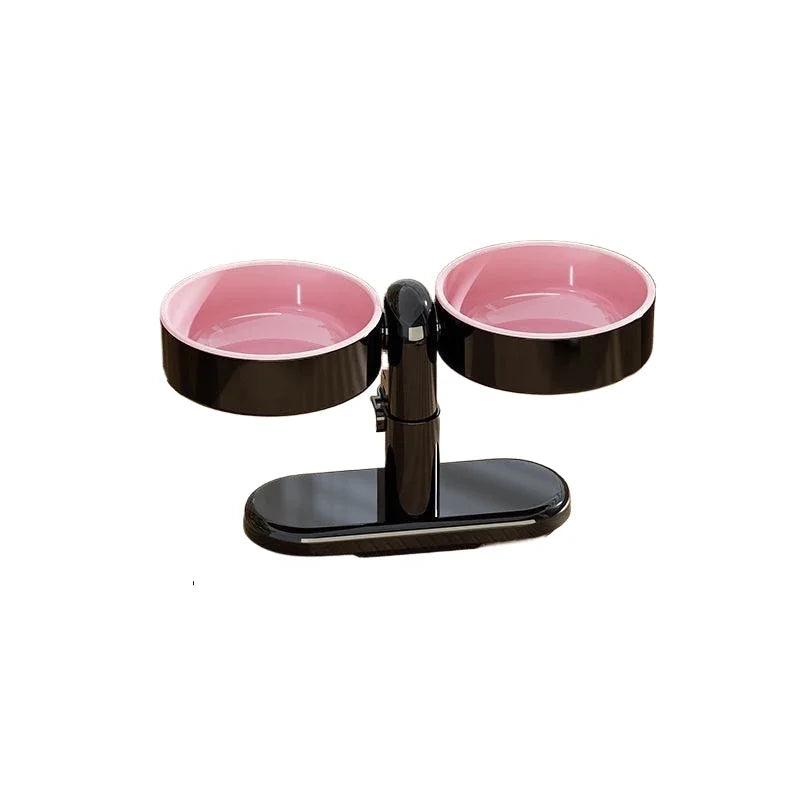 Pet Adjustable Height Feeder Elevated Dog Bowls Tableware Feeding And Water For Small Breeds Cats Feeding Watering Supplies Vue black