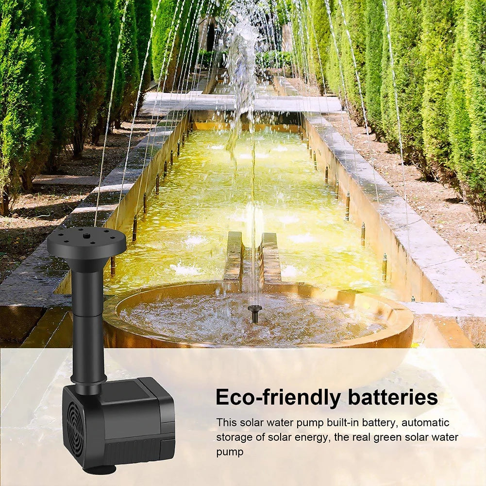 Solar Pond Fountain Pump – 6 Nozzles, Easy Garden Install Solar Fountain Pump Vue