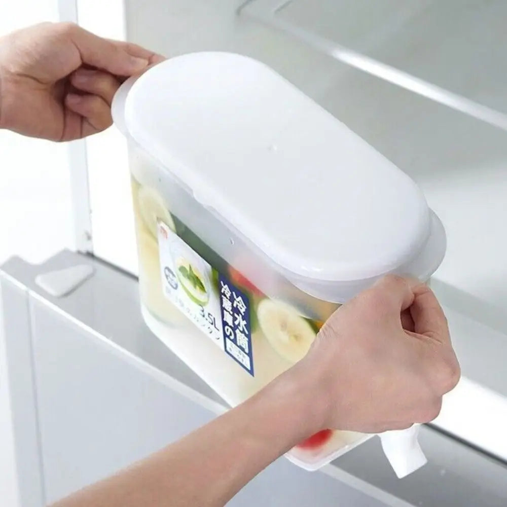 Plastic Cold Water Jug Container Drink Kettle Tap Fruit Teapot