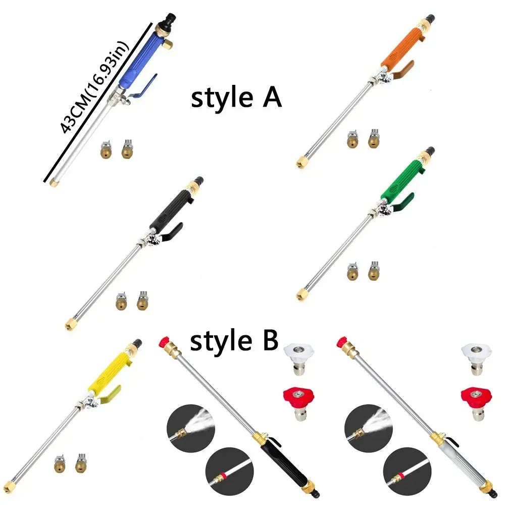 High Pressure Pressure Washer Wand Copper Nozzle Adjustable Garden Hose Nozzle Ergonomic Handle Extendable Water Spray Lance Vue