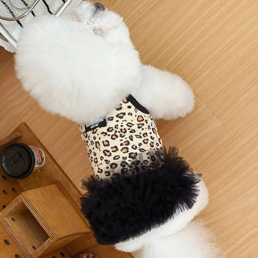 Breathable Puppy Cat Slip Dress Soft Summer Pet Princess Leopard Vue