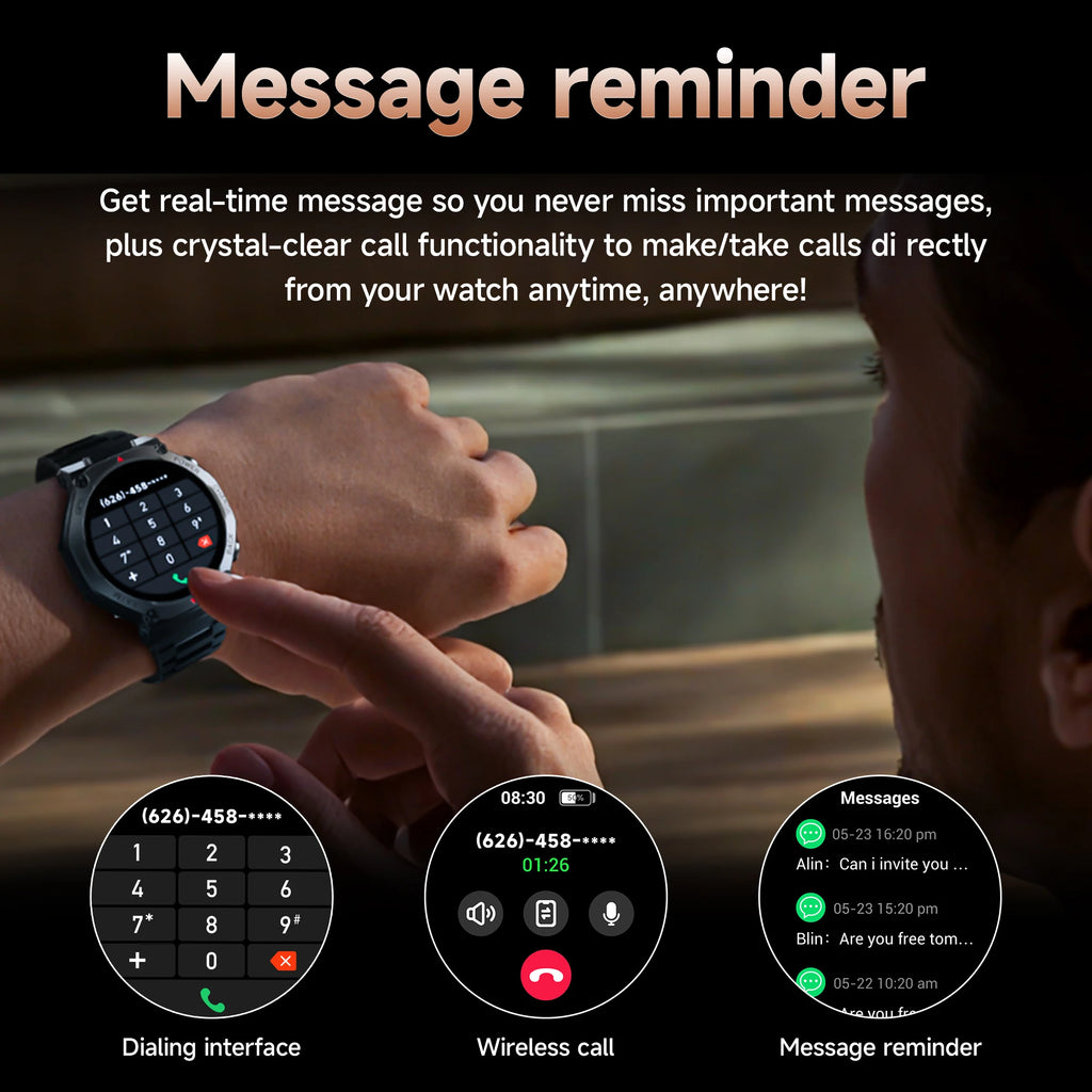 2025 New GPS Smartwatch for Android/IOS Voice Assistant 1200mAh Large Battery Wireless Call Strong Flashlight Sport Watch for Me Vue
